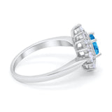 Cushion Cut Halo Engagement Bridal Ring Pear Round Cubic Zirconia 925 Sterling Silver