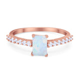Vintage Style Radiant Cut Wedding Engagement Ring Cubic Zirconia 925 Sterling Silver
