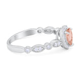 Art Deco Heart Promise Wedding Ring Simulated Cubic Zirconia 925 Sterling Silver