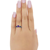 Infinity Shank Wedding Ring Round Simulated Cubic Zirconia 925 Sterling Silver