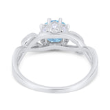 Floral Infnity Shank Wedding Engaement Ring Round Cubic Zirconia 925 Sterling Silver