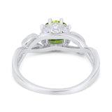 Floral Infnity Shank Wedding Engaement Ring Round Cubic Zirconia 925 Sterling Silver