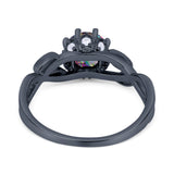 Floral Infnity Shank Engaement Ring Round Cubic Zirconia 925 Sterling Silver (7mm)
