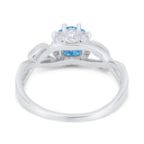 Floral Infnity Shank Wedding Engaement Ring Round Cubic Zirconia 925 Sterling Silver