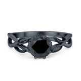 Floral Infnity Shank Engaement Ring Round Cubic Zirconia 925 Sterling Silver (7mm)