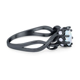 Floral Infnity Shank Engaement Ring Round Cubic Zirconia 925 Sterling Silver (7mm)