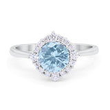 Floral Art Deco Wedding Engagement Bridal Ring Round Cubic Zirconia 925 Sterling Silver