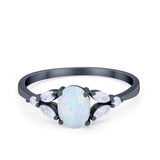 Oval Art Deco Wedding Engagement Ring Marquise Cubic Zirconia 925 Sterling Silver
