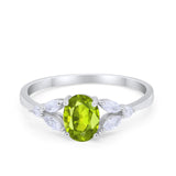 Oval Art Deco Wedding Engagement Ring Marquise Cubic Zirconia 925 Sterling Silver