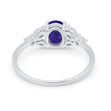 Oval Art Deco Wedding Engagement Ring Marquise Cubic Zirconia 925 Sterling Silver