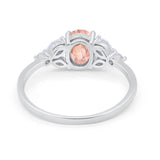 Oval Art Deco Wedding Engagement Ring Marquise Cubic Zirconia 925 Sterling Silver