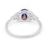 Oval Art Deco Wedding Engagement Ring Marquise Cubic Zirconia 925 Sterling Silver