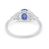 Oval Art Deco Wedding Engagement Ring Marquise Cubic Zirconia 925 Sterling Silver