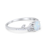 Floral Art Deco Wedding Engagement Bridal Ring Round Cubic Zirconia 925 Sterling Silver