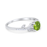Floral Art Deco Wedding Engagement Bridal Ring Round Cubic Zirconia 925 Sterling Silver