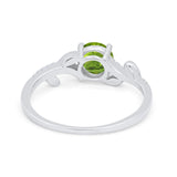 Floral Art Deco Wedding Engagement Bridal Ring Round Cubic Zirconia 925 Sterling Silver