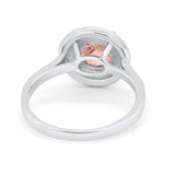 Halo Vintage Style Wedding Engagement Ring Round Cubic Zirconia 925 Sterling Silver