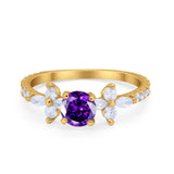 Art Deco Wedding Engagement Ring Marquise Round Cubic Zirconia 925 Sterling Silver