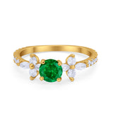 Art Deco Wedding Engagement Ring Marquise Round Cubic Zirconia 925 Sterling Silver