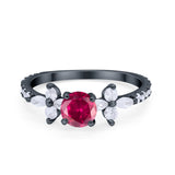 Art Deco Wedding Engagement Ring Marquise Round Cubic Zirconia 925 Sterling Silver