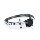 Art Deco Wedding Engagement Ring Marquise Round Cubic Zirconia 925 Sterling Silver