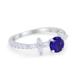 Art Deco Wedding Engagement Ring Marquise Round Cubic Zirconia 925 Sterling Silver