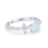 Art Deco Wedding Engagement Ring Marquise Round Cubic Zirconia 925 Sterling Silver