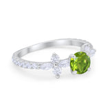 Art Deco Wedding Engagement Ring Marquise Round Cubic Zirconia 925 Sterling Silver