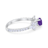 Art Deco Wedding Engagement Ring Marquise Round Cubic Zirconia 925 Sterling Silver