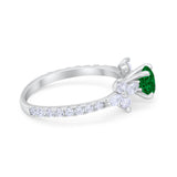 Art Deco Wedding Engagement Ring Marquise Round Cubic Zirconia 925 Sterling Silver