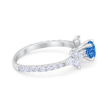 Art Deco Wedding Engagement Ring Marquise Round Cubic Zirconia 925 Sterling Silver