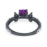 Art Deco Wedding Engagement Ring Marquise Round Cubic Zirconia 925 Sterling Silver