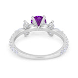 Art Deco Wedding Engagement Ring Marquise Round Cubic Zirconia 925 Sterling Silver