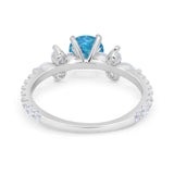 Art Deco Wedding Engagement Ring Marquise Round Cubic Zirconia 925 Sterling Silver