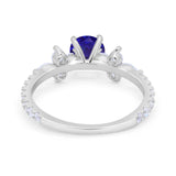Art Deco Wedding Engagement Ring Marquise Round Cubic Zirconia 925 Sterling Silver