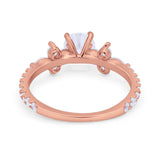 Art Deco Wedding Engagement Ring Marquise Round Cubic Zirconia 925 Sterling Silver