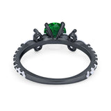 Art Deco Wedding Engagement Ring Marquise Round Cubic Zirconia 925 Sterling Silver