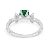 Art Deco Wedding Engagement Ring Marquise Round Cubic Zirconia 925 Sterling Silver