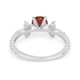 Art Deco Wedding Engagement Ring Marquise Round Cubic Zirconia 925 Sterling Silver