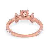 Art Deco Wedding Engagement Ring Marquise Round Cubic Zirconia 925 Sterling Silver