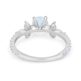 Art Deco Wedding Engagement Ring Marquise Round Cubic Zirconia 925 Sterling Silver