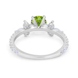 Art Deco Wedding Engagement Ring Marquise Round Cubic Zirconia 925 Sterling Silver