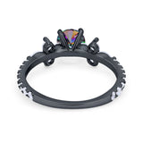 Art Deco Wedding Engagement Ring Marquise Round Cubic Zirconia 925 Sterling Silver