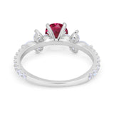 Art Deco Wedding Engagement Ring Marquise Round Cubic Zirconia 925 Sterling Silver