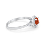 Halo Wedding Engagement Vintage Style Bridal Ring Round Cubic Zirconia 925 Sterling Silver