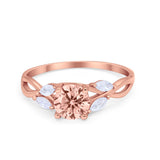 Art Deco Wedding Ring Marquise Simulated Cubic Zirconia 925 Sterling Silver