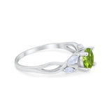 Art Deco Wedding Ring Marquise Simulated Cubic Zirconia 925 Sterling Silver