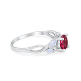 Art Deco Wedding Ring Marquise Simulated Cubic Zirconia 925 Sterling Silver