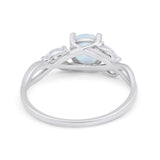 Art Deco Wedding Ring Marquise Simulated Cubic Zirconia 925 Sterling Silver