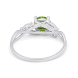 Art Deco Wedding Ring Marquise Simulated Cubic Zirconia 925 Sterling Silver